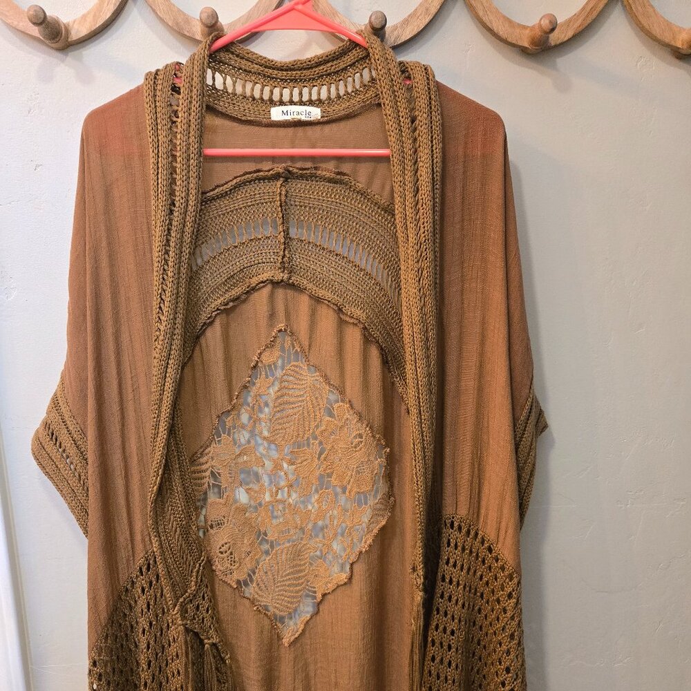 Brown knit cover up